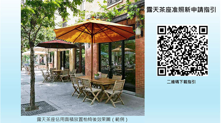露天茶座准照  聽取業界意見‧盤活社區經濟  接受試點形式申請    