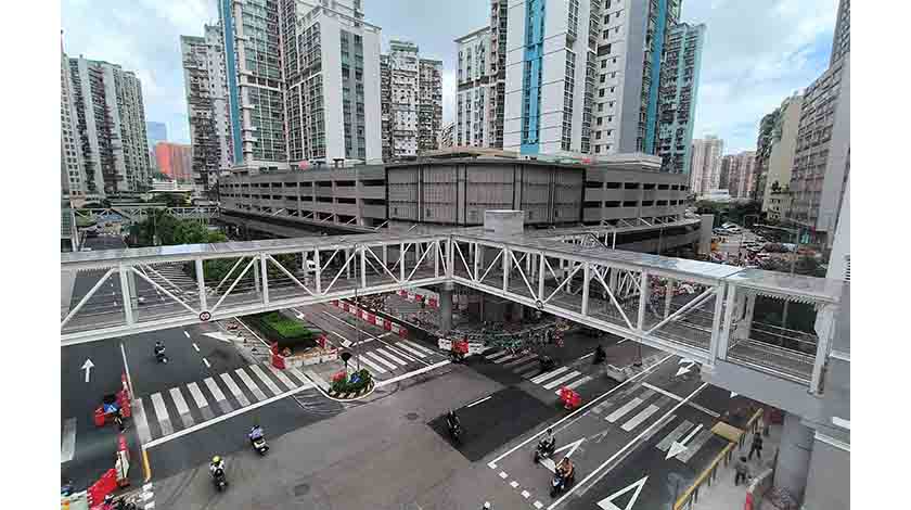 沙梨頭海邊大馬路行人天橋提前竣工  明開放使用    